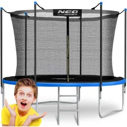 Trambulină de grădină Neo-Sport 8ft/252cm cu plasă interioară și scară