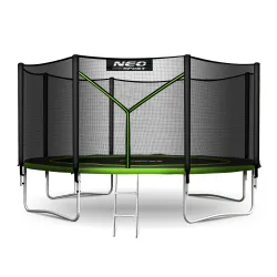 Trambulină de Grădină Neo-Sport 12ft/374cm cu Plasă Externă și Scară