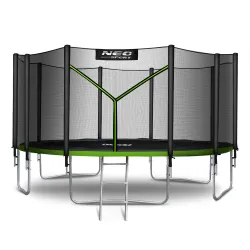 Trambulină de Grădină Neo-Sport 15ft/465cm cu Plasă Externă și Scară
