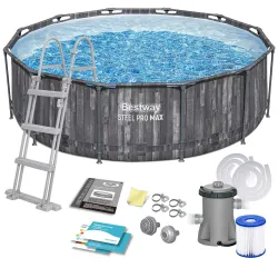 Piscină cu cadru 366 x 100 cm, perfectă pentru grădină, material PVC durabil