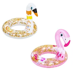 Colac de înot Bestway 36306 în formă de lebădă, design colorat, ideal pentru vară