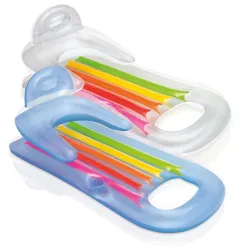 Saltea, fotoliu de plaja si inot 2in1 King Cool 160 x 85cm INTEX 58802 argintiu