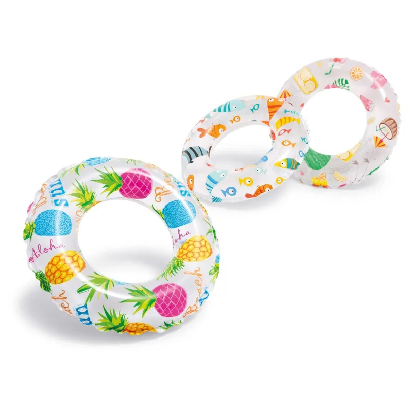 Colac de înot de 51 cm în trei modele, accesoriu colorat pentru piscină