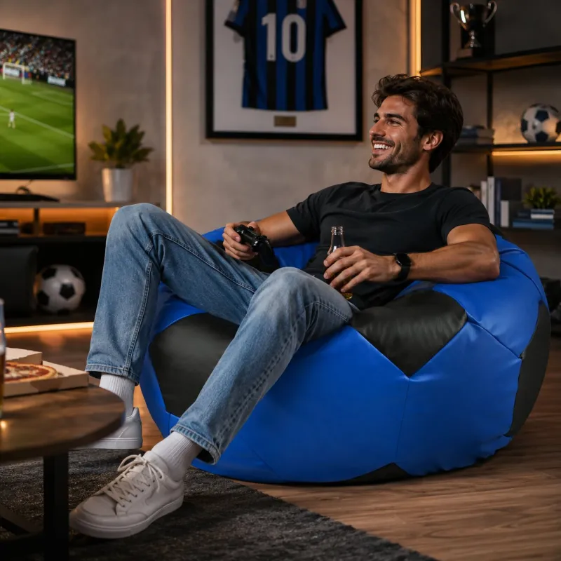 Puf Fotoliu Fotbal XXL - Piele Eco, Premium