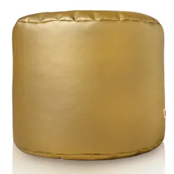 Puf Cilindru Cilindro Piele Ecologică Auriu | Italpouf