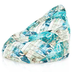 Fotoliu Puf tip Pară XXL Drop - Material Imprimeu Premium