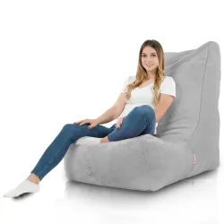 Fotoliu puf gri elegant pentru decor modern