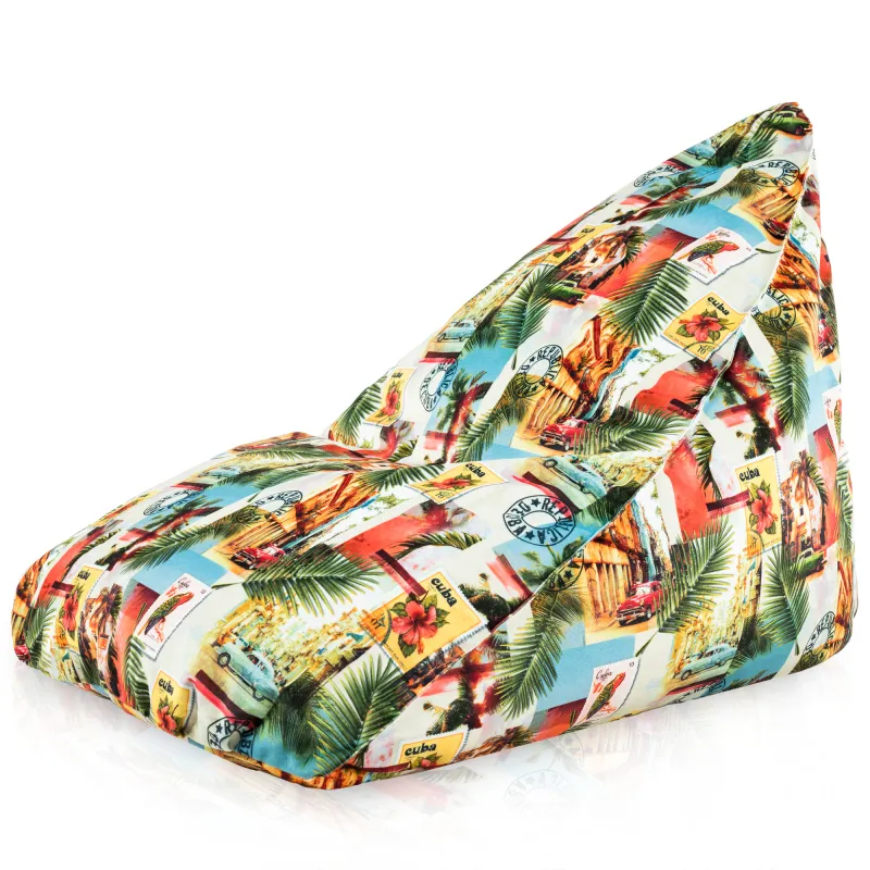 Fotoliu Puf relaxare de podea XL Bermuda - Material Imprimeu Premium – vedere 15