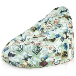 Fotoliu Puf tip Pară XXL Drop - Material Imprimeu Premium