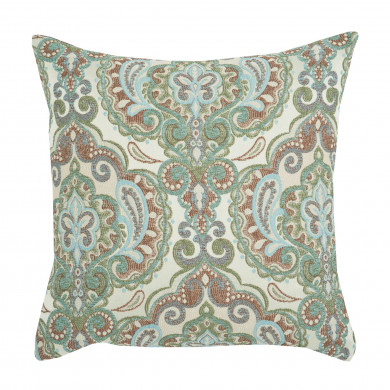 Ornament oriental verde pe țesătură texturată perne pătrate