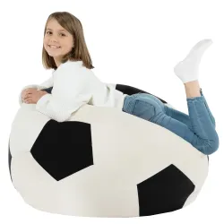 Negru fotoliu puf minge fotbal velvet