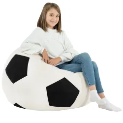 Negru fotoliu puf minge fotbal velvet