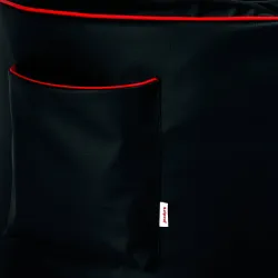 Fotoliu puf negru pentru gaming din piele ecologică, perfect pentru relaxare