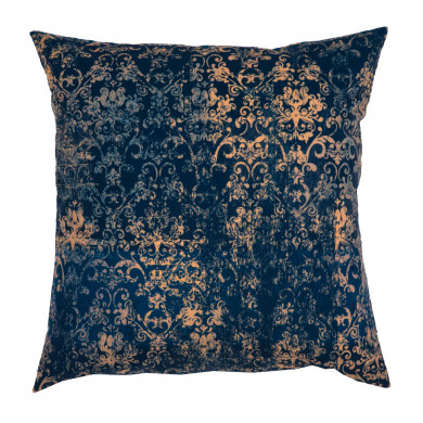 Albastru închis Aur Baroque Ornament Vintage perne pătrate