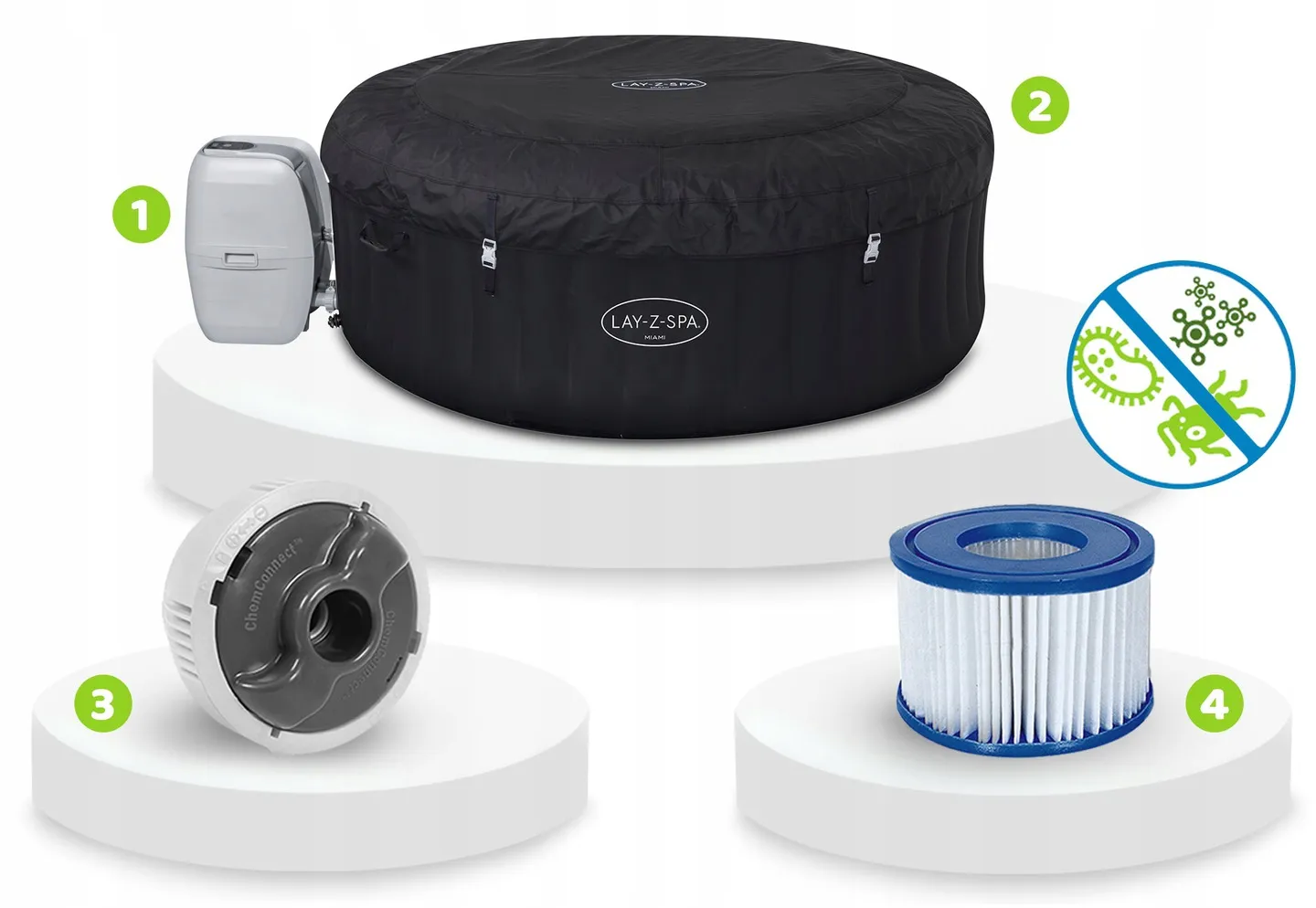 Spa Gonflabil Lay-Z Miami 4 Persoane Bestway 60001 - 7