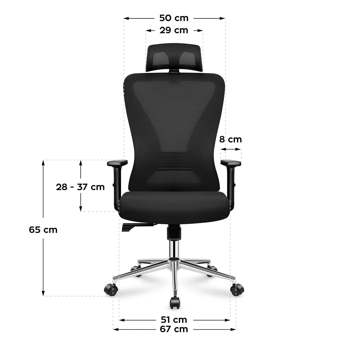 Dimensiuni scaun Mark Adler Manager 3.5 Black