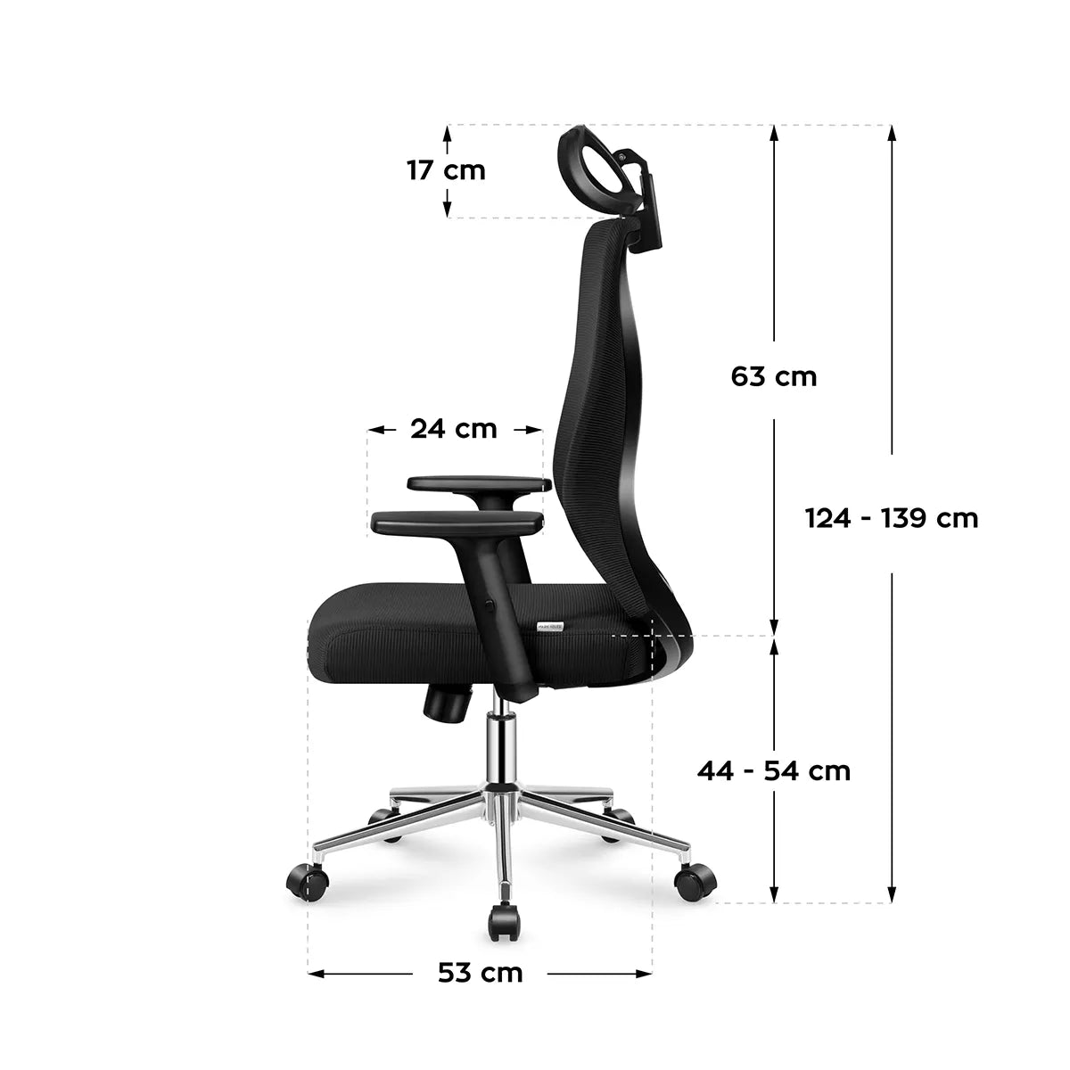 Dimensiuni scaun Mark Adler Manager 3.5 Black