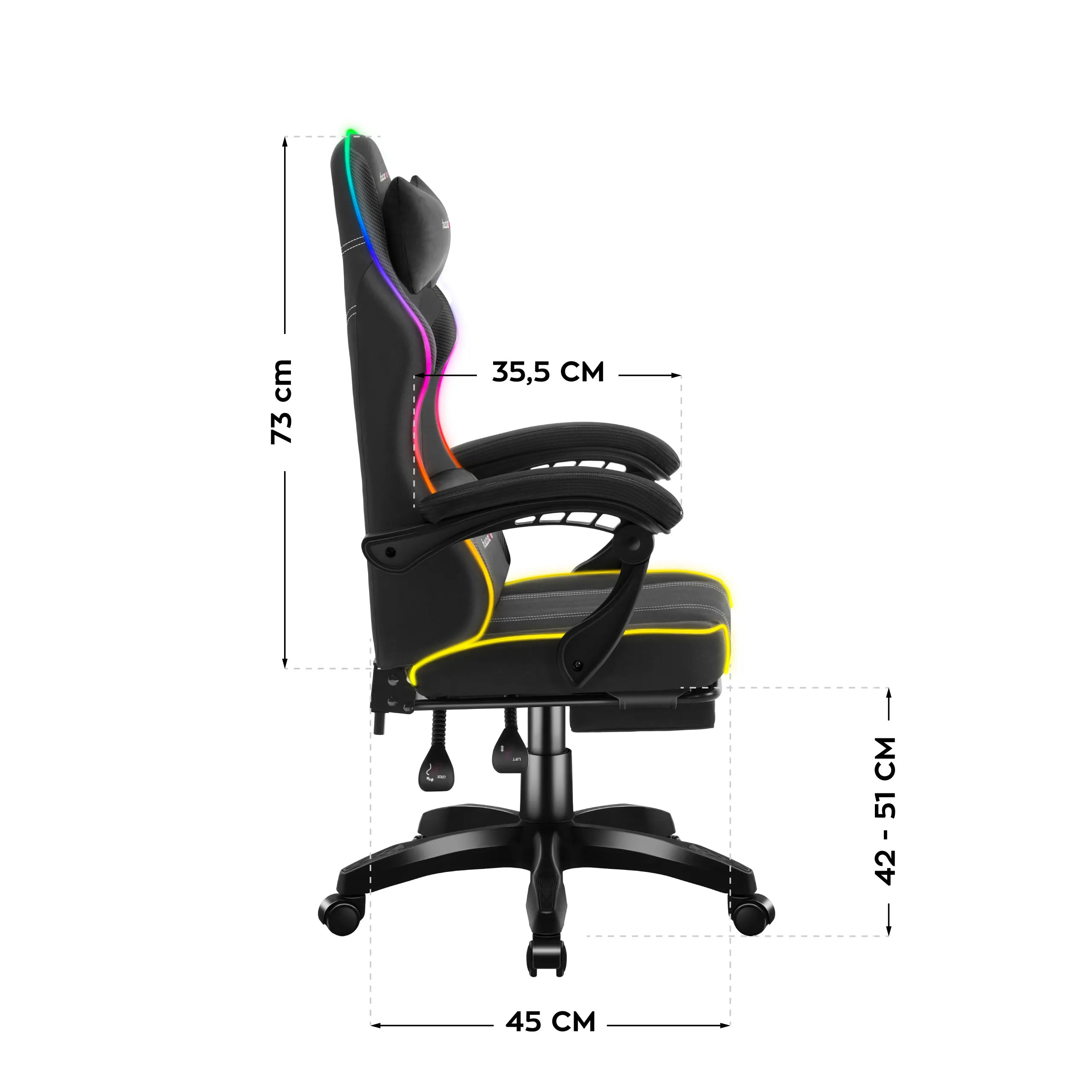 Dimensiunile fotelului Huzaro Force 3.7 dimensiuni 2